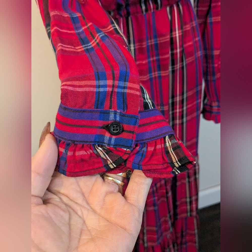CHAPS NWT Tartan Plaid Drawstring Waist Maxi Dress - Picture 9 of 16